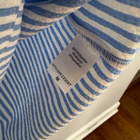 Tuckernuck Pomander Place Blue Stripe Selena Blouse size M - Picture 3 of 4